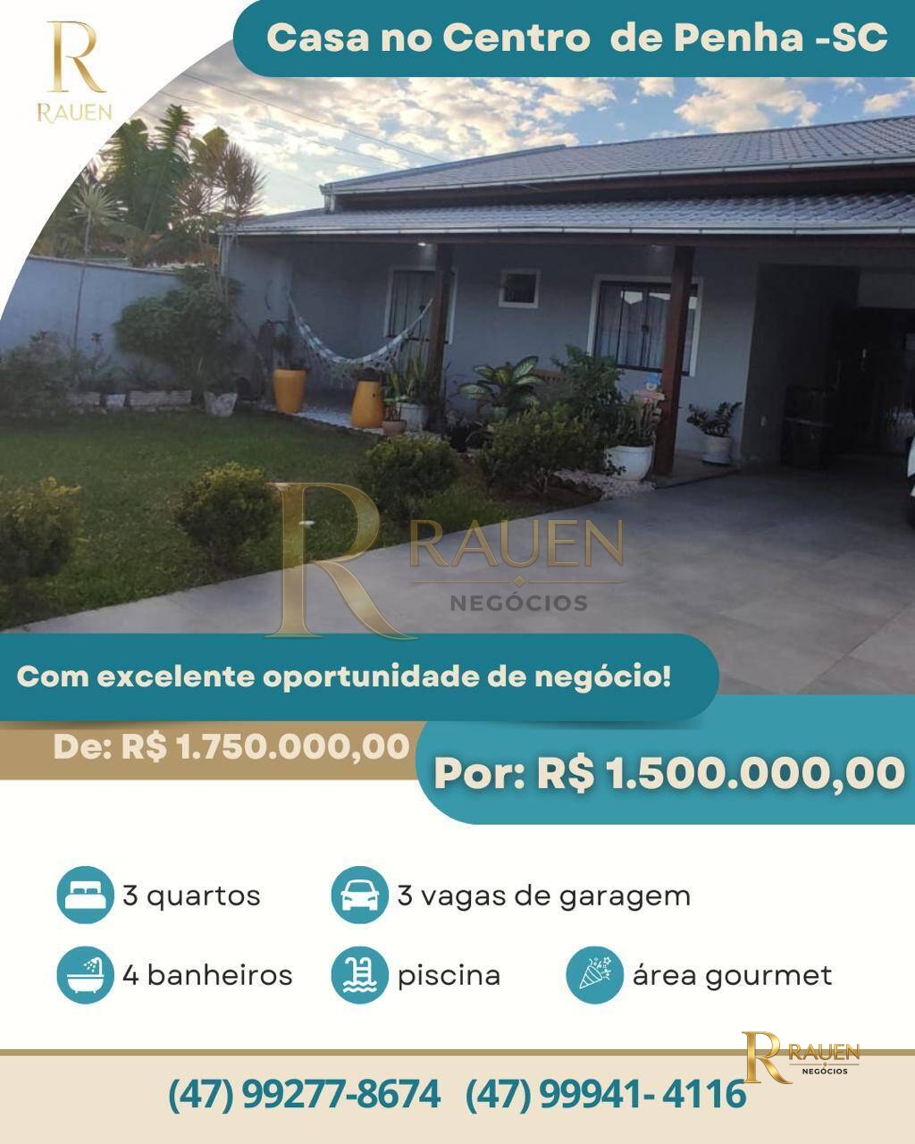 Belissíma casa mobiliada e com Piscina no Centro de Penha - SC