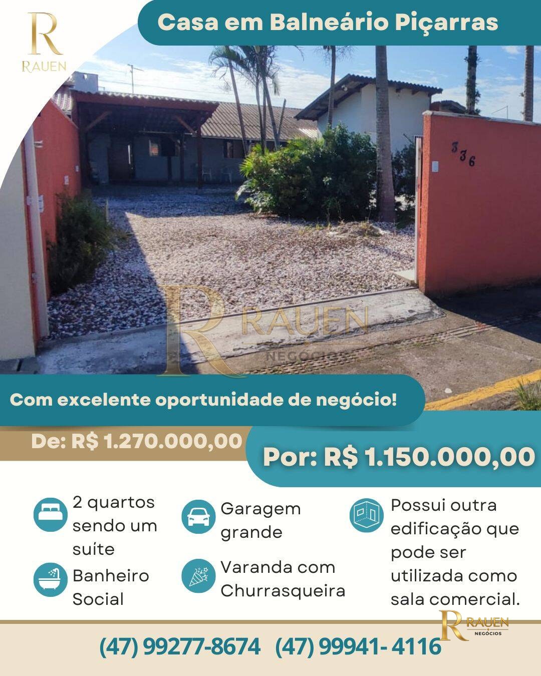 Casa na praia a venda em Balneário Piçarras